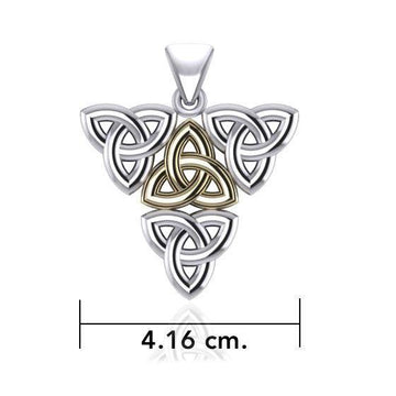 Celtic Trinity Silver and Gold Pendant MPD5803 - Jewelry